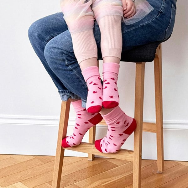Little Sock Co. Stay-on, Non-Slip Crimson Red Velvet Booties + Amore Sock Bundle
