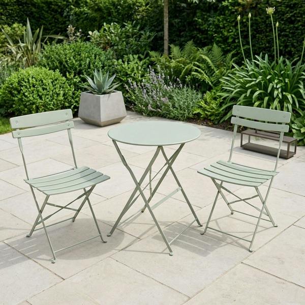 Garden Greatness Sage Green Reims 2 Seater Bistro Set