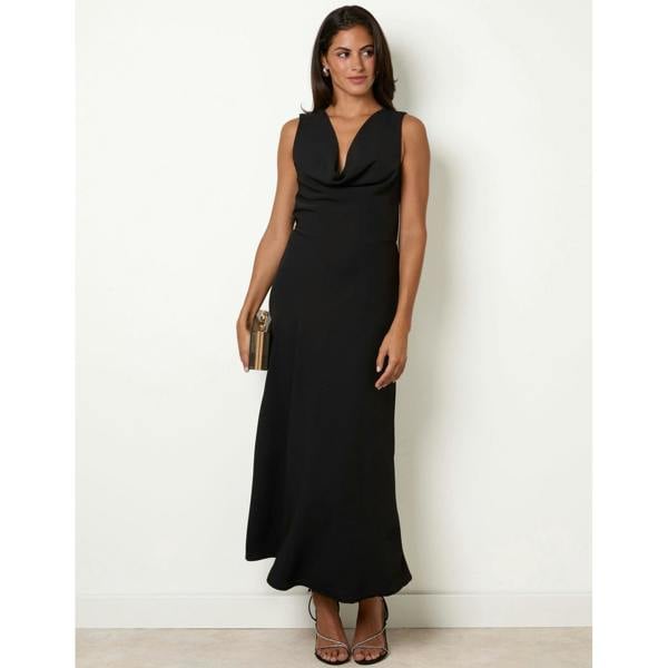 Blue Vanilla Draped Cowl Neck Dress