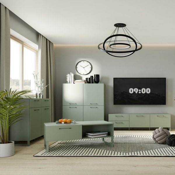 Furniture To Go Sali 4 Door Highboard in Sage Green