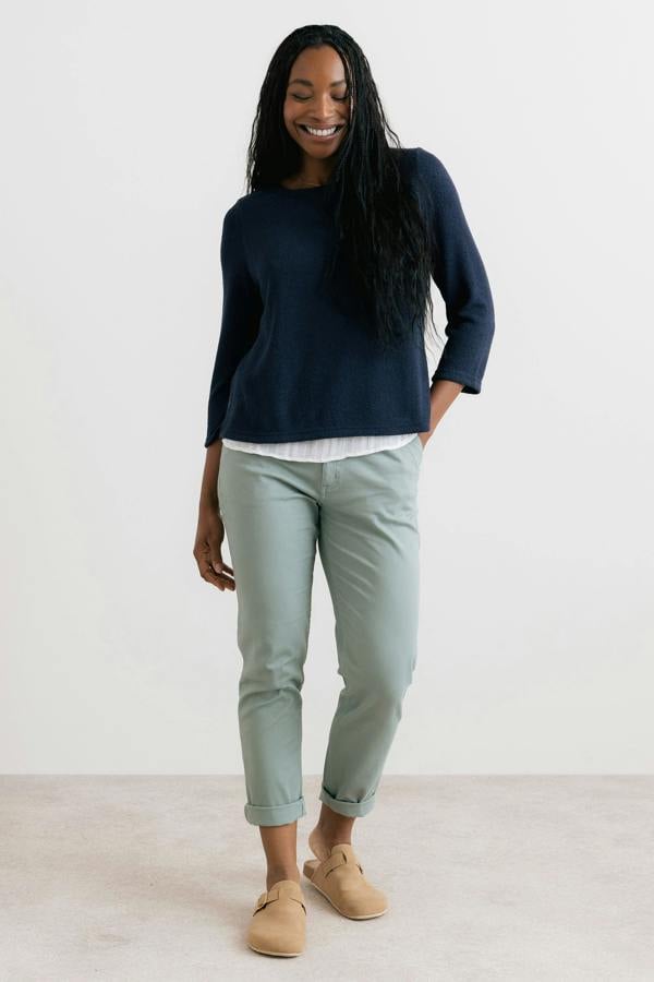 Lily & Me Breaker Stretch Twill Trousers Silver Sage