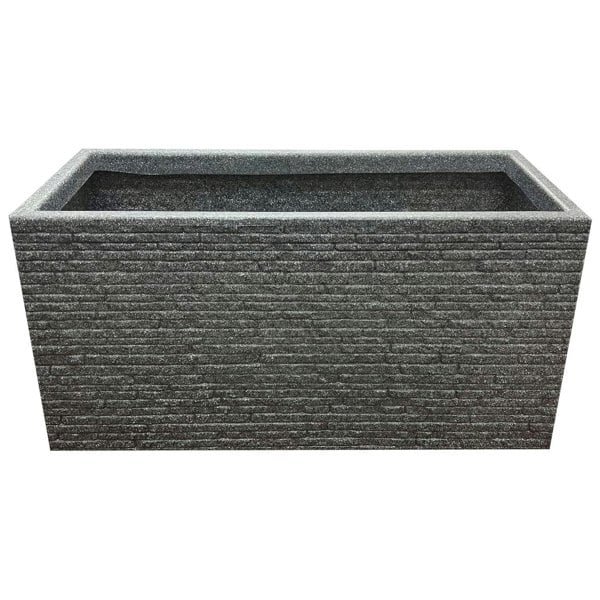  Lazio & Brick Slate Effect Pewter Grey Plastic Garden Flower Pots 