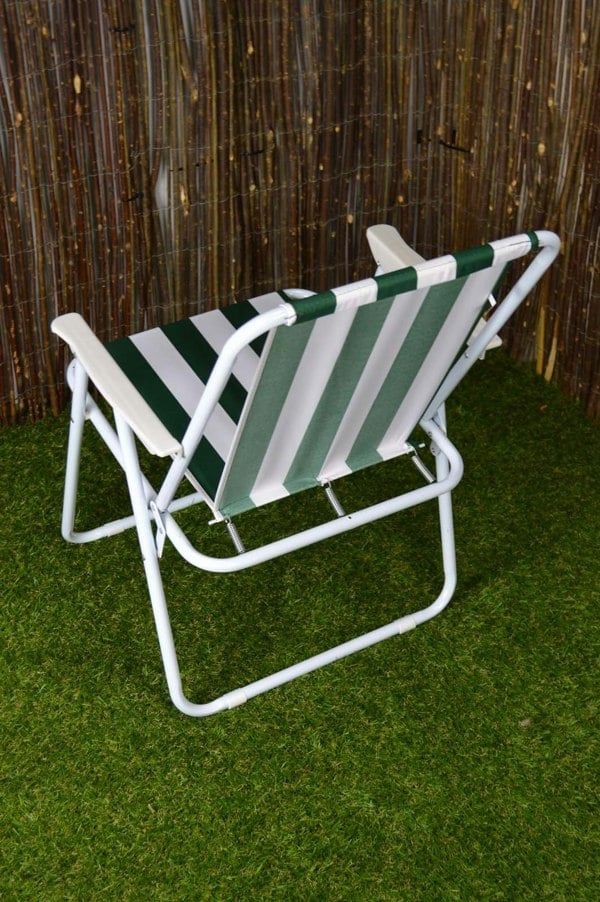 Samuel Alexander 6 Pack of Folding Camping / Picnic Chair in Green and White Garden Patio