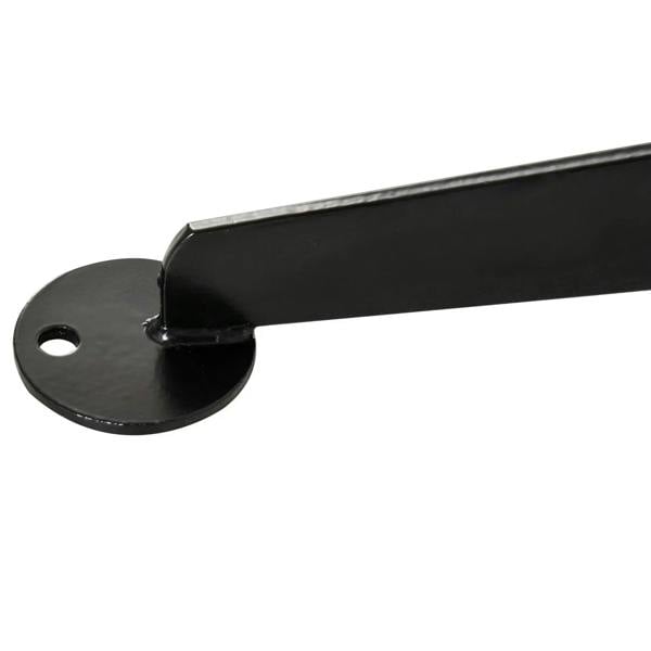 Black steel stand base plate end with mounting hole