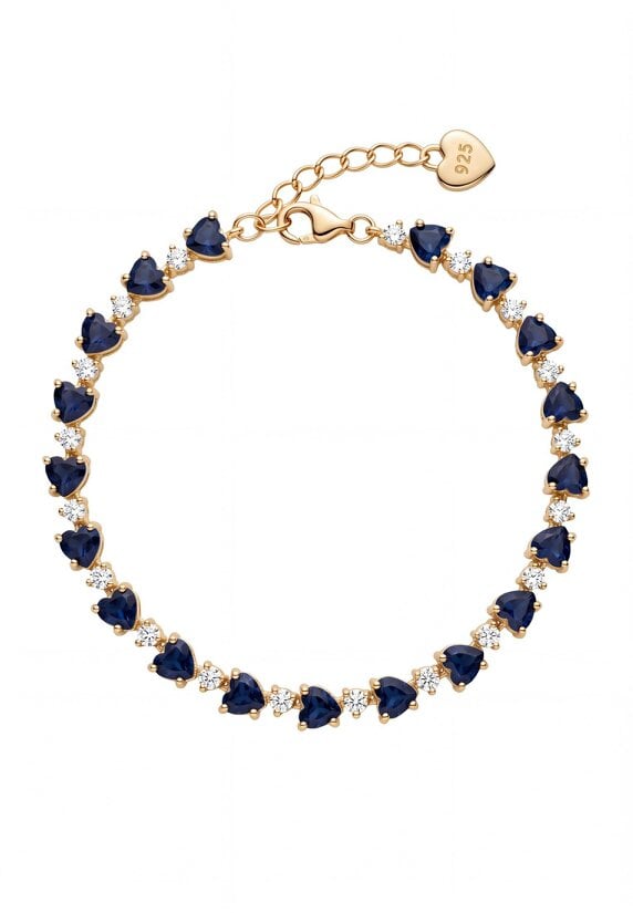 Latelita Asscher Cut Heart Tennis Bracelet Sapphire Gold