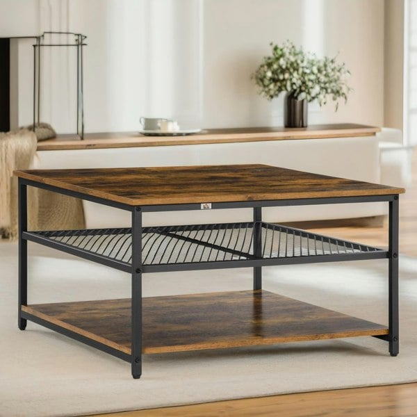 Rafaelo Mobilia 3 Tier Industrial Coffee Table