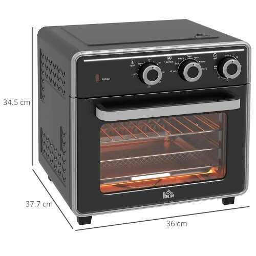 Bobobiy 20L 90-230℃ Mini Convection Oven, with Air Fry Function - Black