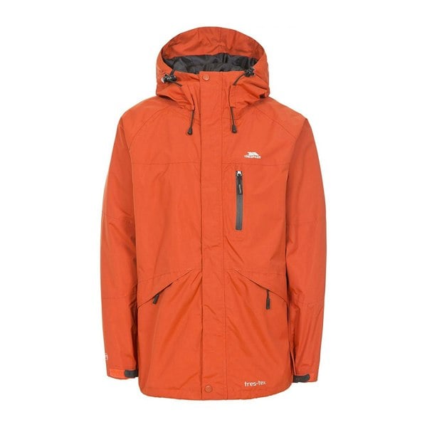 Trespass Men's Corvo Hooded Full Zip Waterproof Jacket/Coat - Burnt Orange