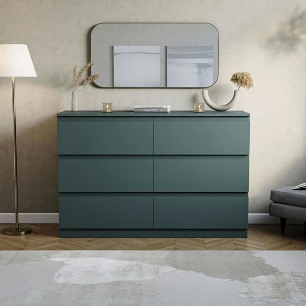 Vida Designs Denver 6 Drawer Chest, Black