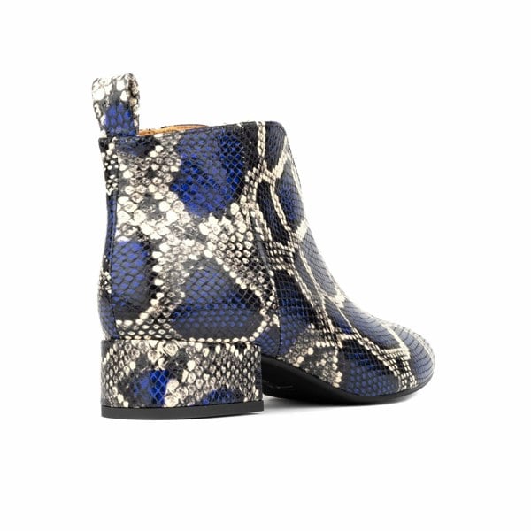 Embassy London Iris - Blue Snake - Women's leather ankle boot with soft insoles