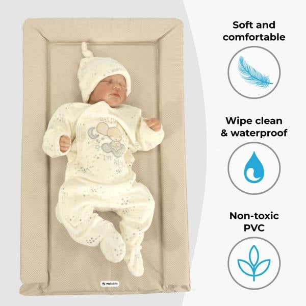 My Babiie Changing Mat - Oatmeal Herringbone