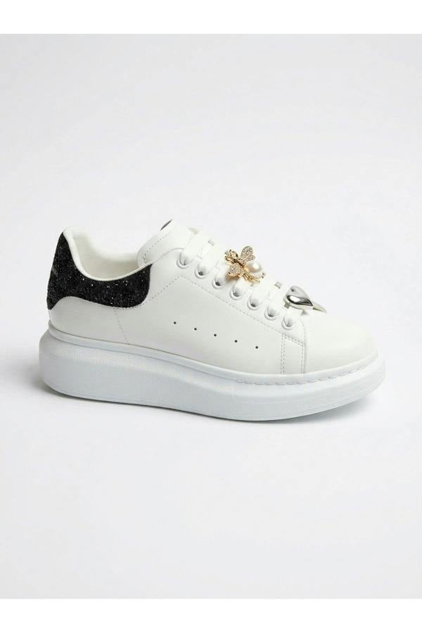 Sloane White Platform Trainers - Black