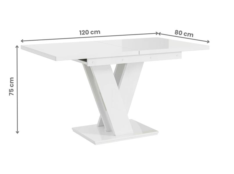 PHD Furniture MASIV Extendable Dining Table 120–160cm – White Gloss