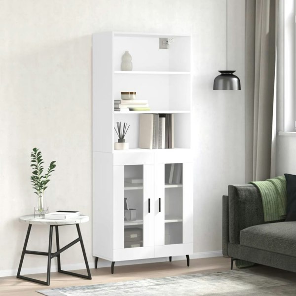 Berkfield Highboard White 69.5x34x180 cm Engineered Wood