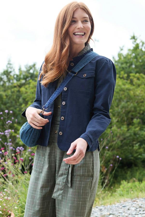 Seren Stretch Cotton Twill Jacket Navy