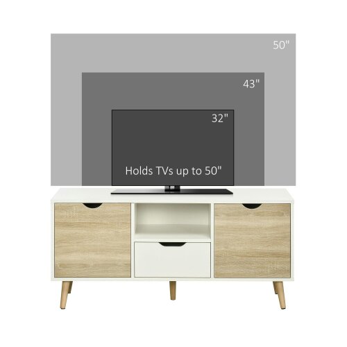 Wyld Haus Reneba 110cm Wooden Natural TV Console With Storge Drawers For Screens Up To 50 Inches