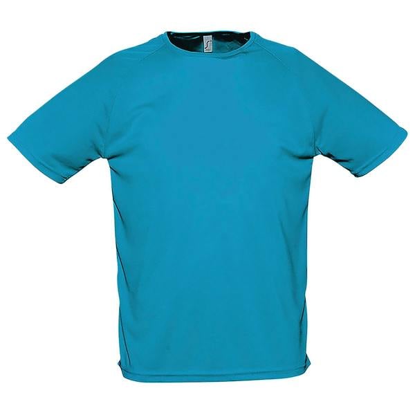 SOLS Mens Sporty Short Sleeve Performance T-Shirt - Aqua
