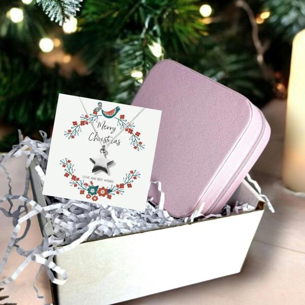 Aye Do Gifts Christmas Star Gift Hamper | Silver Star Necklace & Jewellery Box Gift
