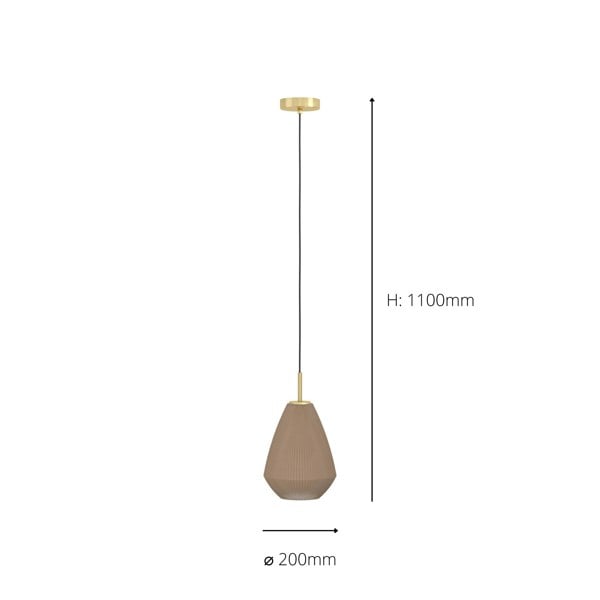 EGLO Caprarola Two Toned Satin Glass Single Pendant Light