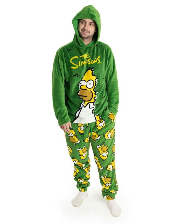 The Simpsons Mens Green Homer Long Sleeve Long Leg Pyjama Set