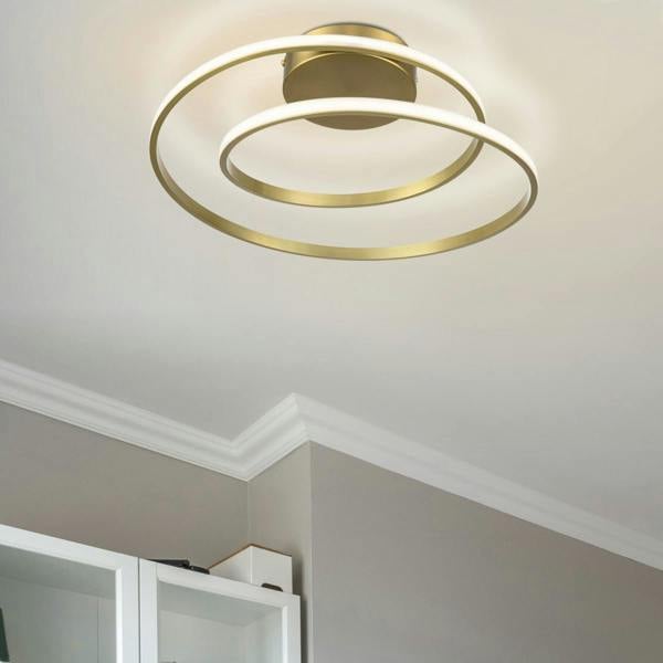 COSYLYTE Alston Double Ring LED Ceiling Light - Brushed Brass