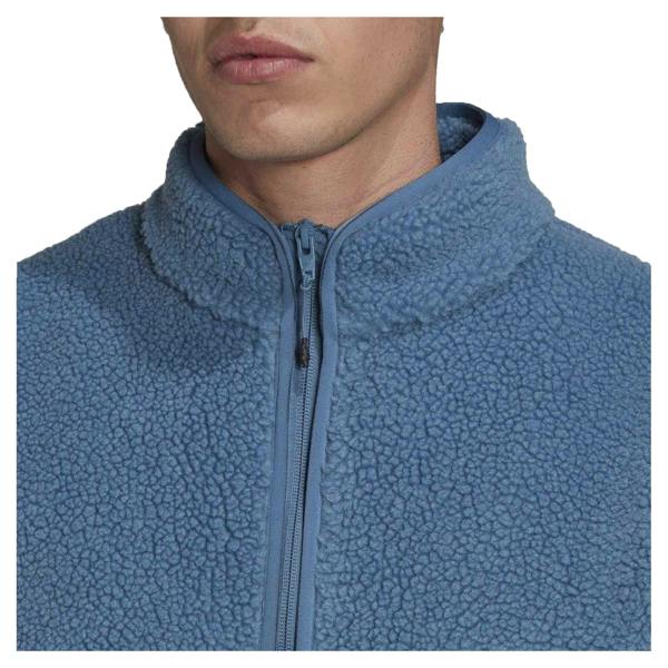 Adidas Mens Sherpa Fleece Jacket - Blue - 