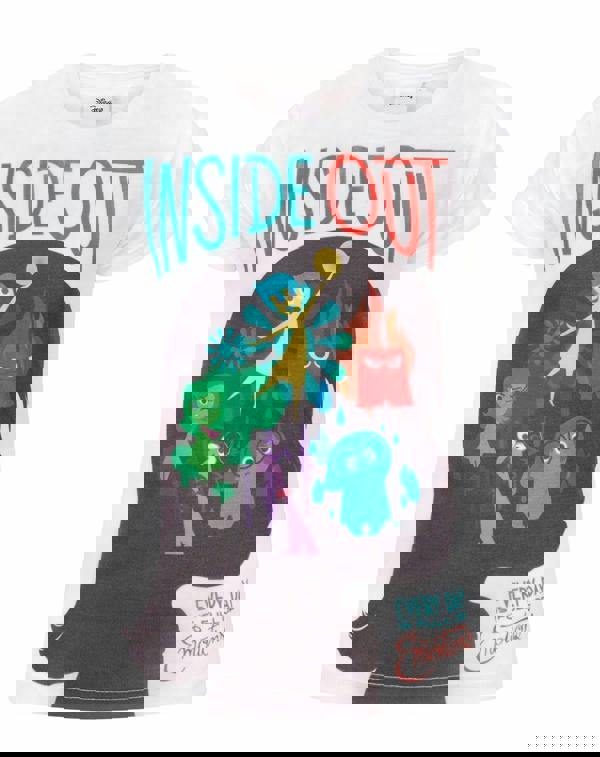 Disney Girls White Inside Out Short Sleeved T-Shirt