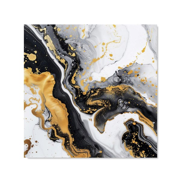 Warren Reed - Designer Gold White And Black Marble Effect Kitchen Splashback