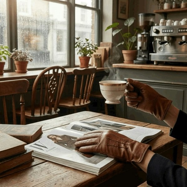 Infinity Leather Women’s Genuine Leather Wool Lined Touchscreen Gloves