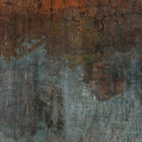 Grandeco Rustic Aged Copper Metal Verdigris Patina 3 lane repeatable Textured Mural, 1.59 x 2.8m