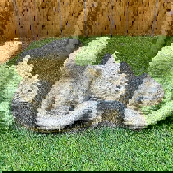 Enchanting  Dreaming Dragon Stone Cast Statue Small Outdoor Ornament Garden Sculpture