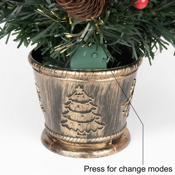 2ft to 6ft Fibre Optic Christmas Tree with Star Topper, Pre-Lit Green Artificial Display image 3