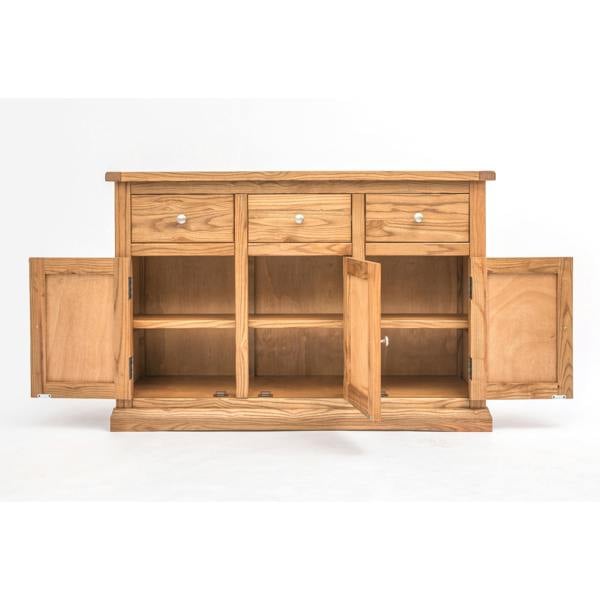 Cabinet Bits Salerno Light Wood 3 Drawer 3 Door Sideboard Chrome Knob