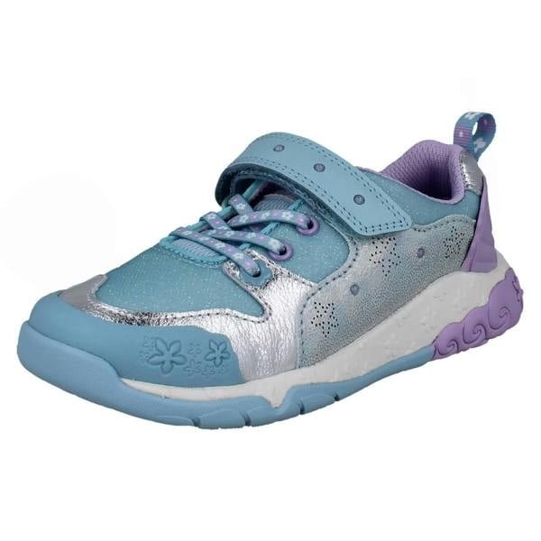Clarks Girls Clarks Casual Glittery Trainers Tidal Shell