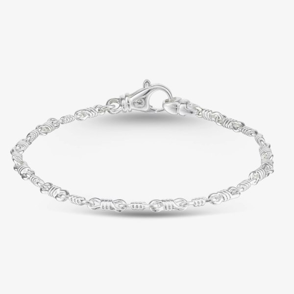 T. H. Baker Argentium Silver 7.7 Inch Fancy Chain Bracelet ARG-943025-7.7
