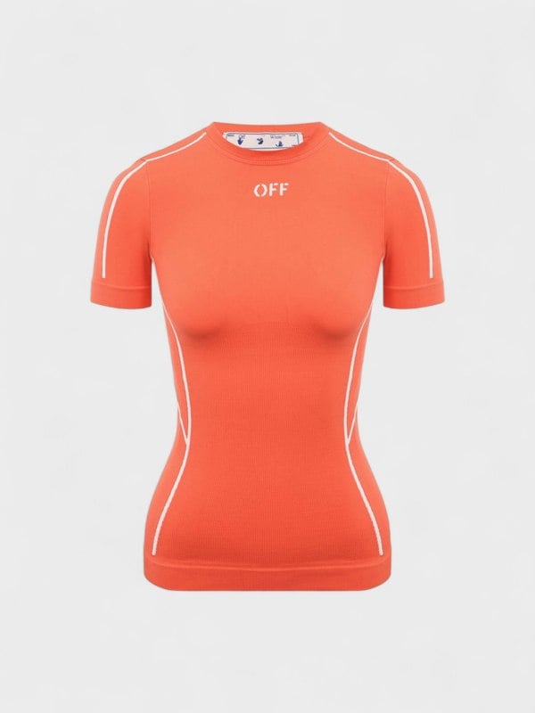 Off-White Off Stamp Seamless T-Shirt Orange