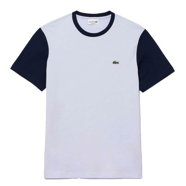 Lacoste Mens Colour Block Jersey Regular T-Shirt - Blue