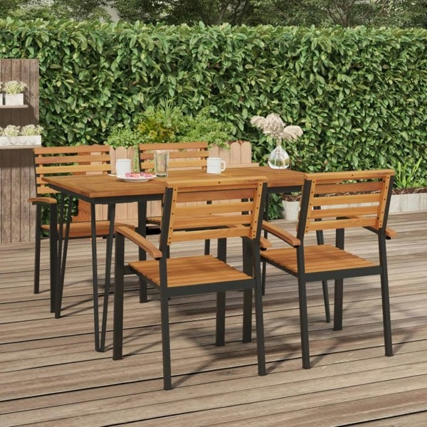 Berkfield Garden Table with Hairpin Legs 140x80x75 cm Solid Wood Acacia