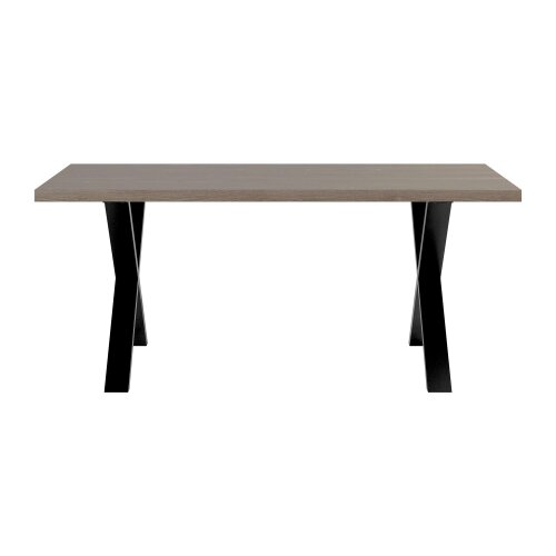 Wyld Haus Pefkos Natural Oak and Black Metal Dining Table