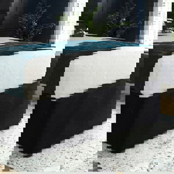 Casa Magna Caprio Upholserted Floorstanding Headboard With Divan Bed Frame - Black