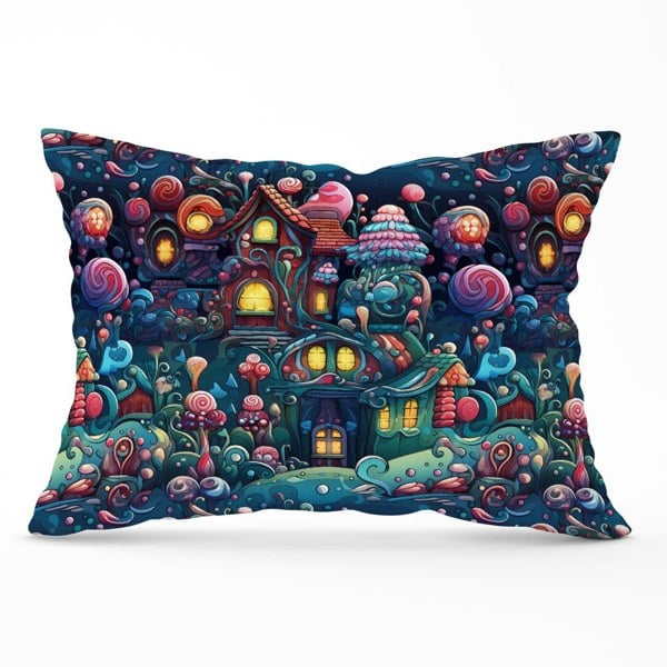 Warren Reed Whimsical Gingerbread House Pattern Cushions