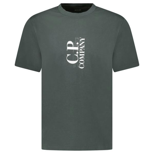 CP Company Vertical Print T-Shirt Dark Shadow - chancefashionco