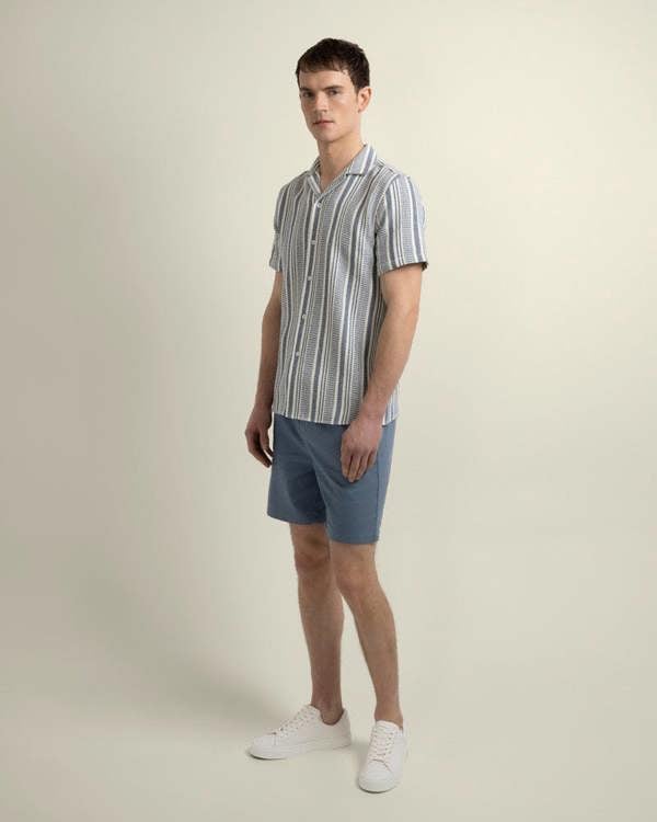 Larsson & Co Olsen - Waffle Stripe Short Sleeve Shirt