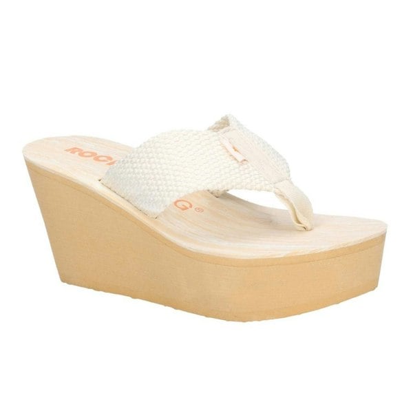 Rocket Dog Womens/Ladies Diver Webbing Slip On Wedge Sandals - Cream