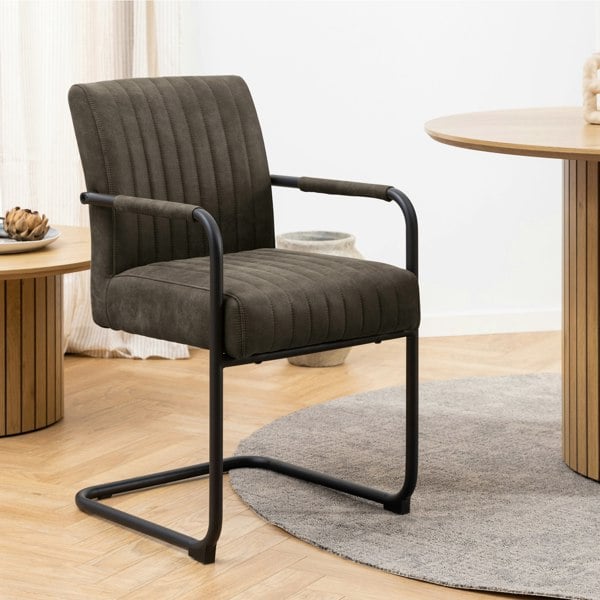 Furniture To Go Yale Dining Table in Oak Included 4 Adele Dining Chair in Grey Fabric