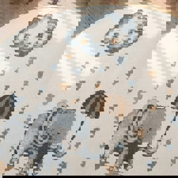 Kids Round Walk like an Elephant Rainy Rug, sound-absorbing, easy to clean| THE RUGS