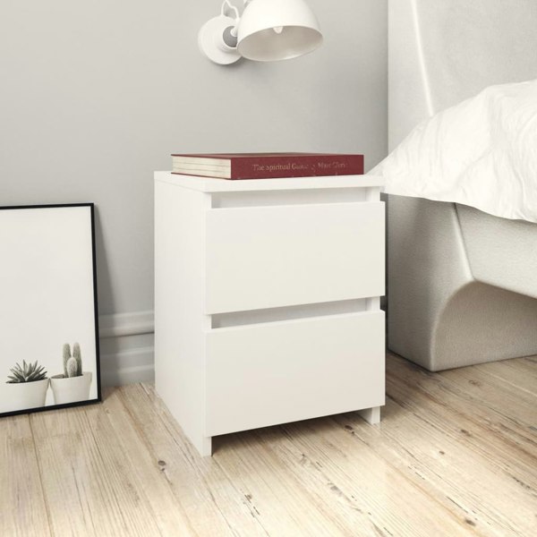 Berkfield Bedside Cabinets 2 pcs White 30x30x40 cm Engineered Wood