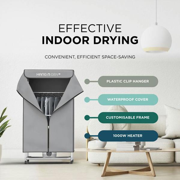 DMD Collective Hang'n'Dry+ Electric Clothes Dryer - With Remote Control & Pegs