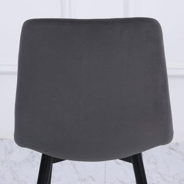 Set of 4 Curved Frosted Velvet Dining Chairs Dining Chairs Living and Home