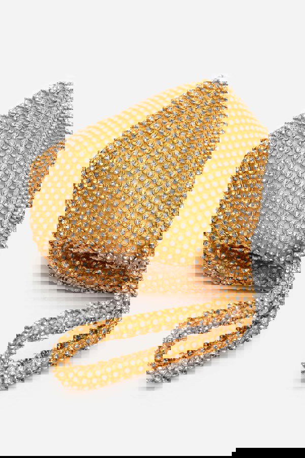 Where's That From Cascabel Mini Chainmail Pouch Bag in Rose Gold